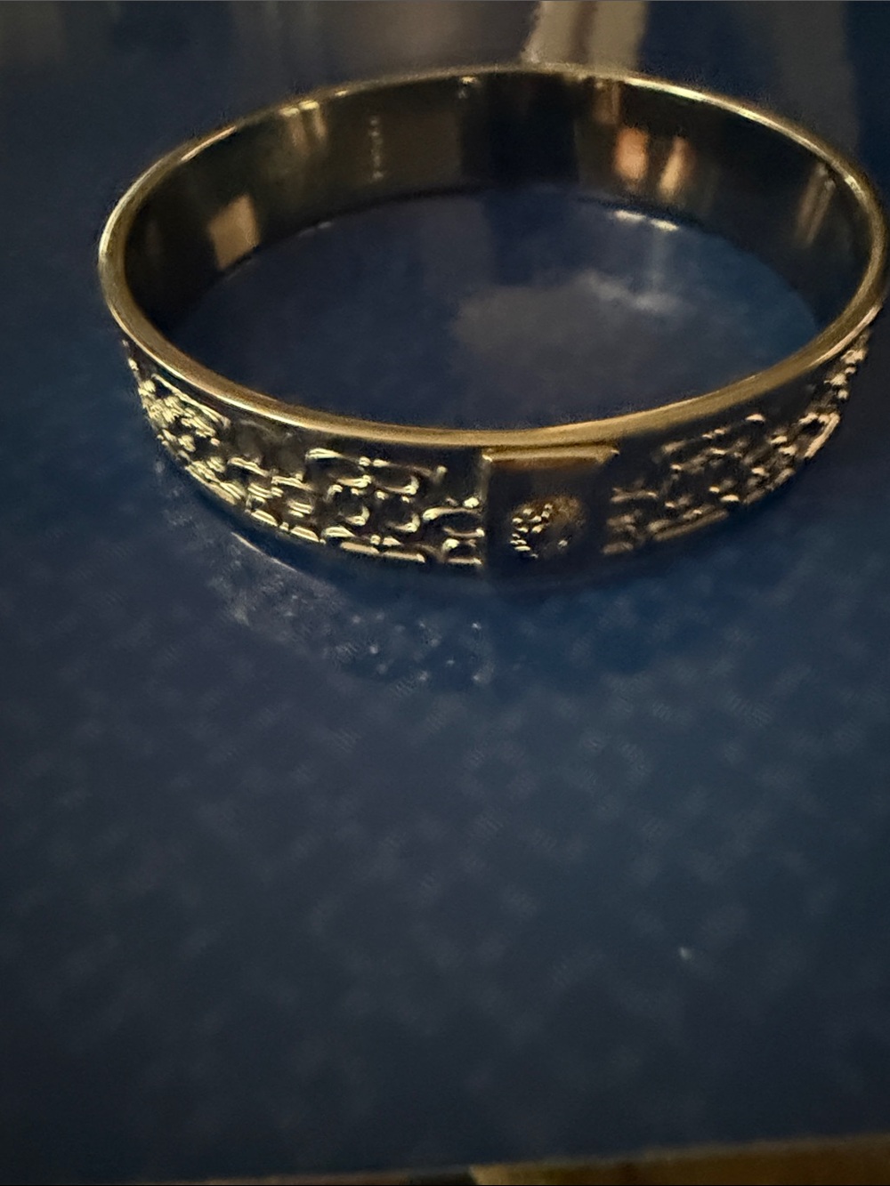 Coach Silver Logo-Pattern Cuff Bracelet - Picture 3 of 5